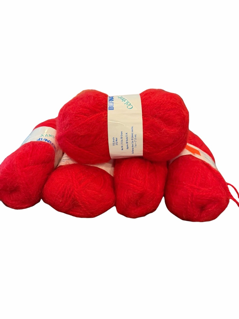 Bernat Celebrity Yarn Wool Acrylic Vintage New Color Red 35433 Made in Italy (5)